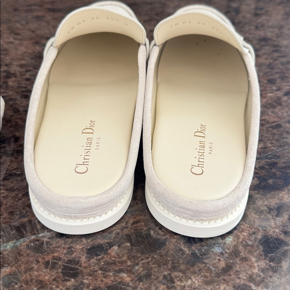 Christian Dior Dior boy slide mocassin loafer mule flat white slip on sz 39.5 - Picture 6 of 10